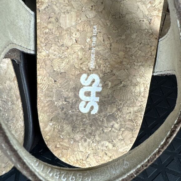 SAS Womens Size 9.5 M Marina Thong Hook & Loop Brown Casual Sandals Strappy - Picture 7 of 10